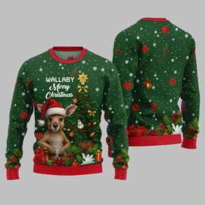 Alternative view of 2025 Christmas Wallaby Merry Christmas Ugly Christmas Sweater - Grishko.com
