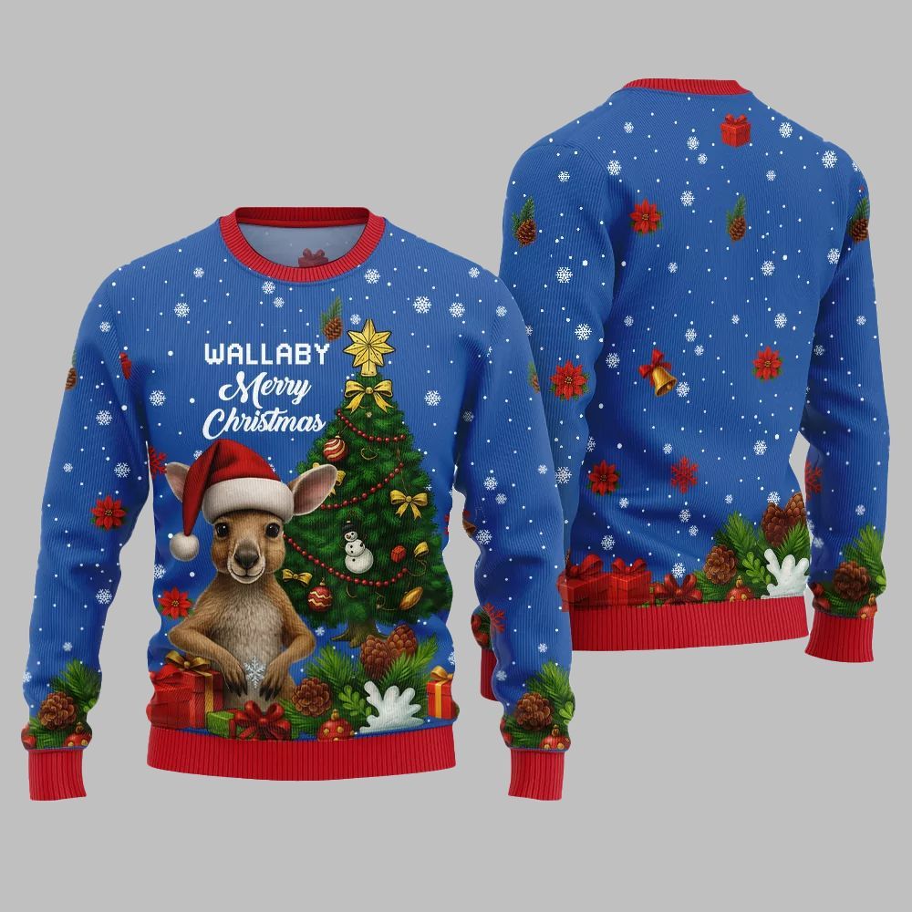 2025 Christmas Wallaby Merry Christmas Ugly Christmas Sweater - Grishko.com