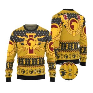 Alternative view of 2025 Christmas Warhammer Adeptus Custodes Iconic Ugly Christmas Sweater - Grishko.com