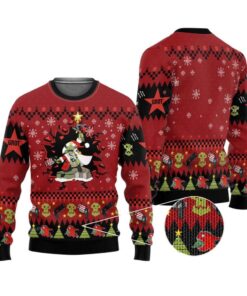 Alternative view of 2025 Christmas Warhammer Armed And Dangerous Red Gobbo Iconic Ugly Sweater 
