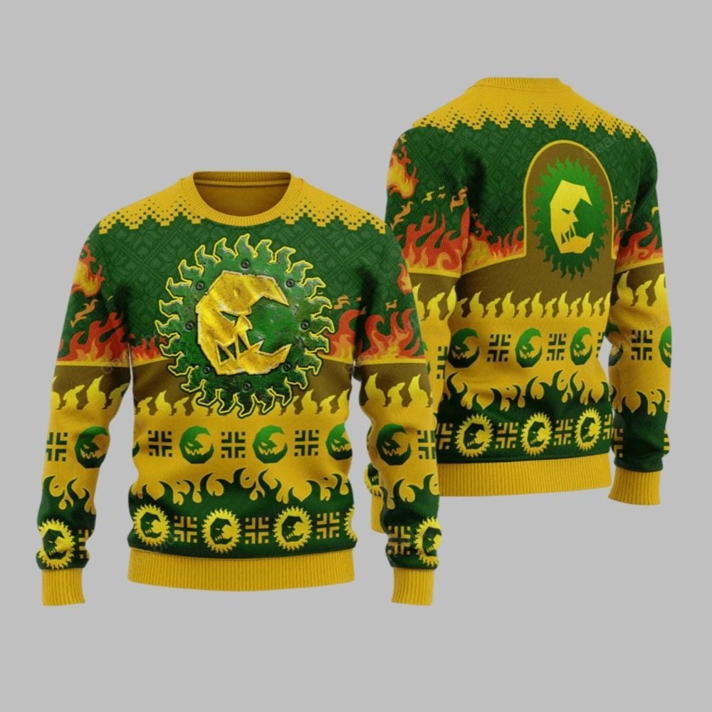 2025 Christmas Warhammer Bad Moon Orks Iconic Ugly Christmas Sweater - Grishko.com