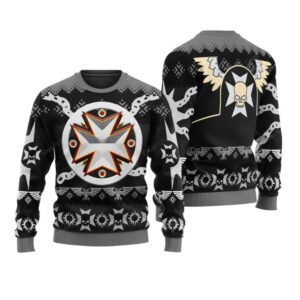 Alternative view of 2025 Christmas Warhammer Black Templars Iconic Ugly Christmas Sweater - Grishko.com