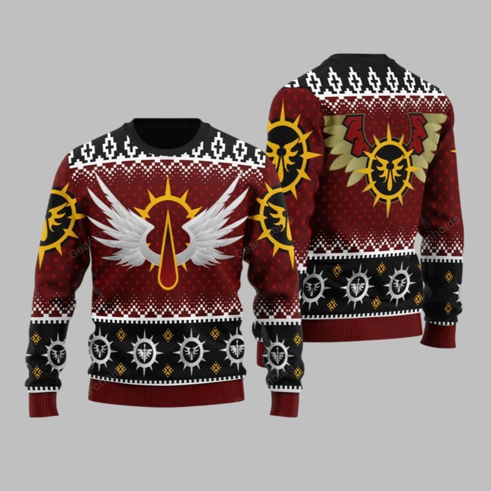 2025 Christmas Warhammer Blood Angels Iconic Ugly Christmas Sweater - Grishko.com