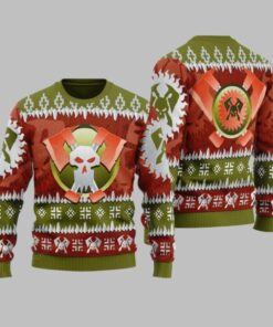 2025 Christmas Warhammer Blood Axe Orks Iconic Ugly Christmas Sweater 