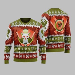 2025 Christmas Warhammer Blood Axe Orks Iconic Ugly Christmas Sweater - Grishko.com