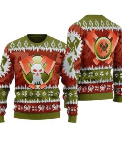 Alternative view of 2025 Christmas Warhammer Blood Axe Orks Iconic Ugly Christmas Sweater 