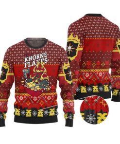 Alternative view of 2025 Christmas Warhammer Chaos Khorne Flakes Iconic Ugly Christmas Sweater 