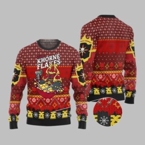2025 Christmas Warhammer Chaos Khorne Flakes Iconic Ugly Christmas Sweater - Grishko.com