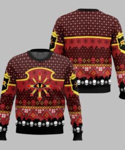 2025 Christmas Warhammer Chaos Reigns Khorne Iconic Ugly Christmas Sweater 