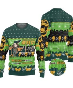 Alternative view of 2025 Christmas Warhammer Colonel Commissar Ibram Gaunt Iconic Ugly Sweater 