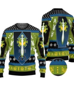 Alternative view of 2025 Christmas Warhammer Craftworlds Aeldari Of Alaitoc Iconic Ugly Sweater 