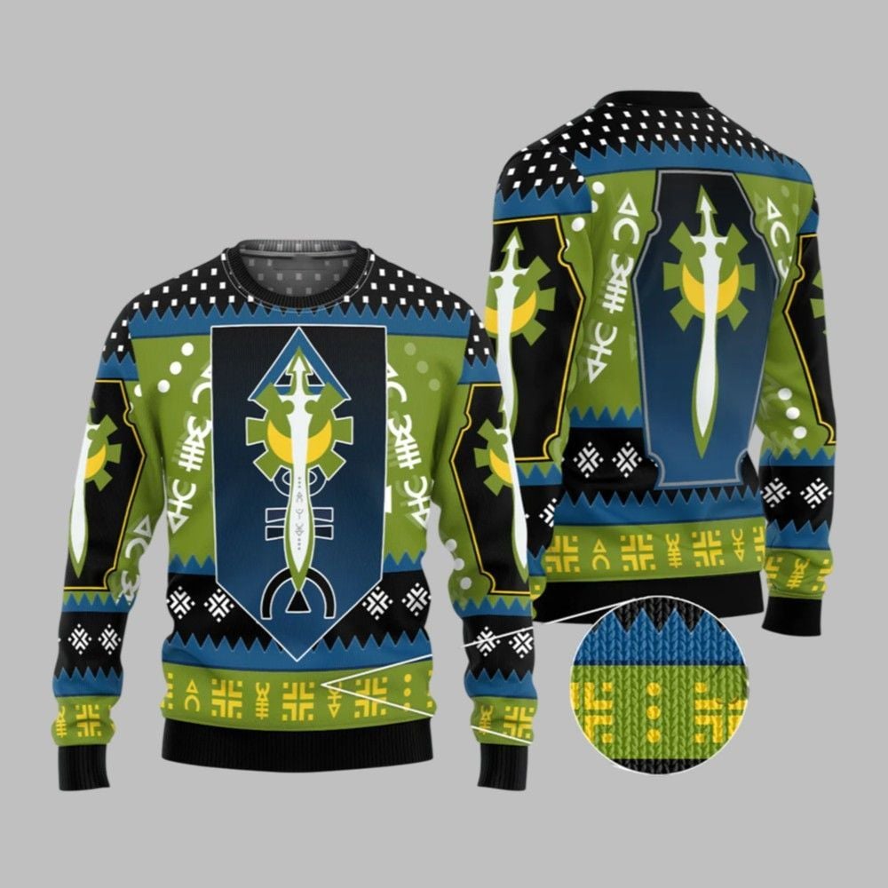 2025 Christmas Warhammer Craftworlds Aeldari Of Alaitoc Iconic Ugly Sweater - Grishko.com