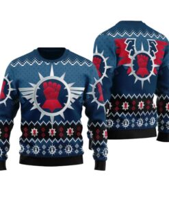 Alternative view of 2025 Christmas Warhammer Crimson Fists Iconic Ugly Christmas Sweater 