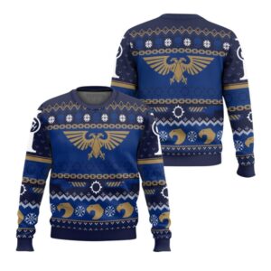 Alternative view of 2025 Christmas Warhammer Icy Imperium Knitted Iconic Ugly Christmas Sweater - Grishko.com