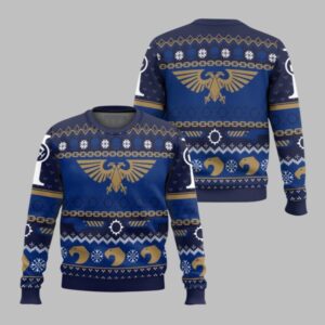 2025 Christmas Warhammer Icy Imperium Knitted Iconic Ugly Christmas Sweater - Grishko.com