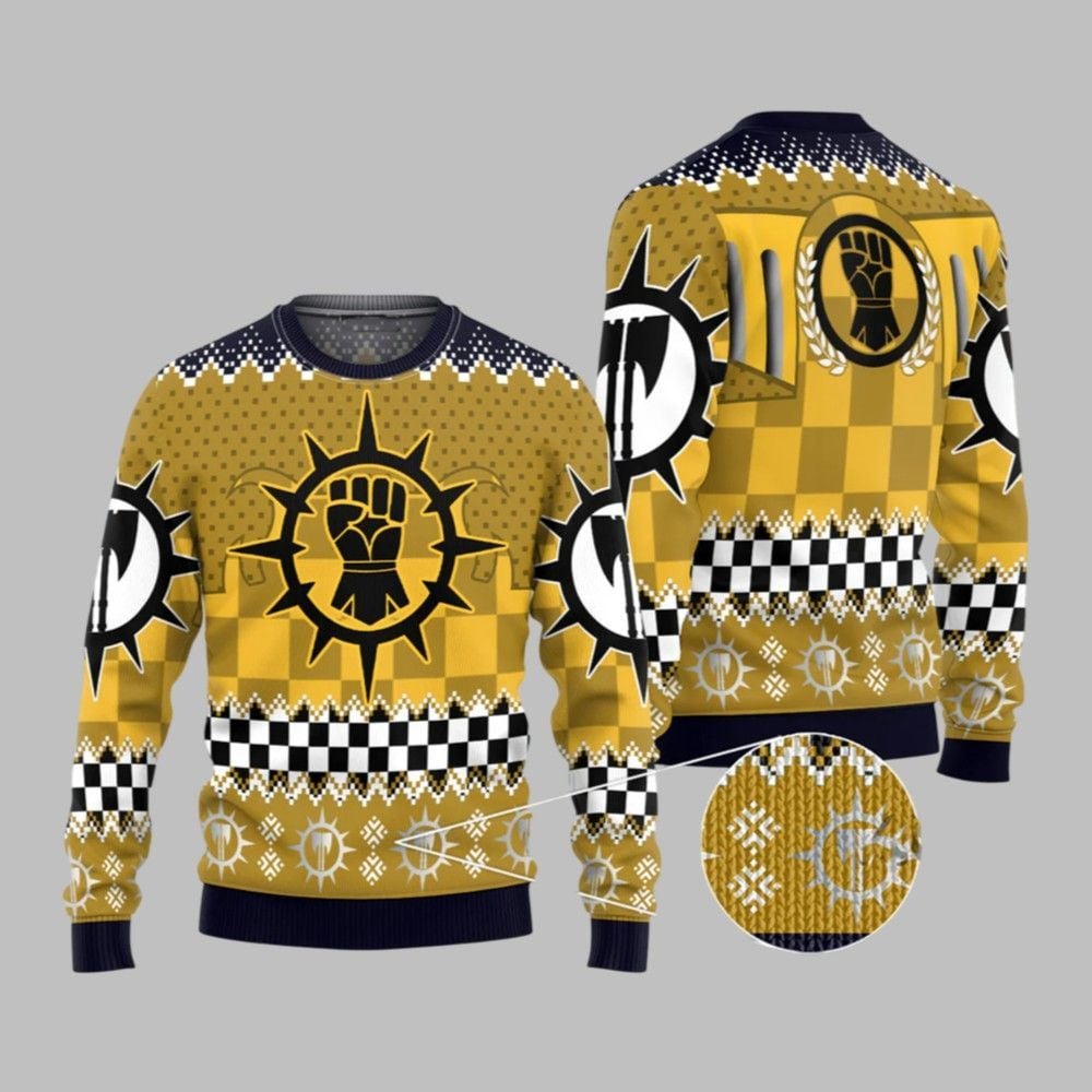 2025 Christmas Warhammer Imperial Fists Iconic Ugly Christmas Sweater - Grishko.com