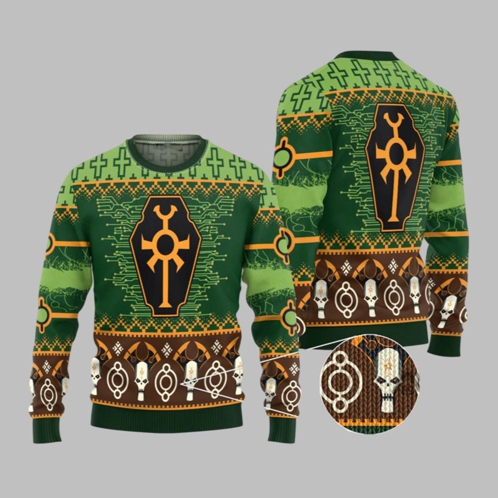 2025 Christmas Warhammer Necron Iconic Ugly Christmas Sweater - Grishko.com