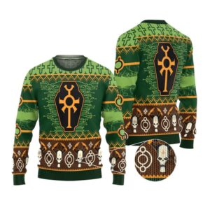 Alternative view of 2025 Christmas Warhammer Necron Iconic Ugly Christmas Sweater - Grishko.com