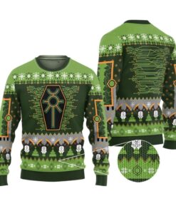 Alternative view of 2025 Christmas Warhammer Nefarious Necron Iconic Ugly Christmas Sweater 