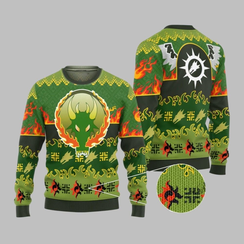 2025 Christmas Warhammer Salamanders Iconic Ugly Christmas Sweater - Grishko.com