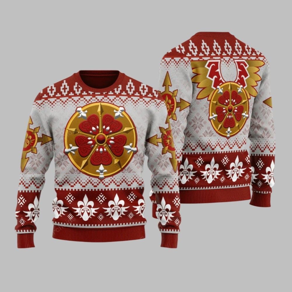 2025 Christmas Warhammer Sisters Of Battle Iconic Ugly Christmas Sweater - Grishko.com