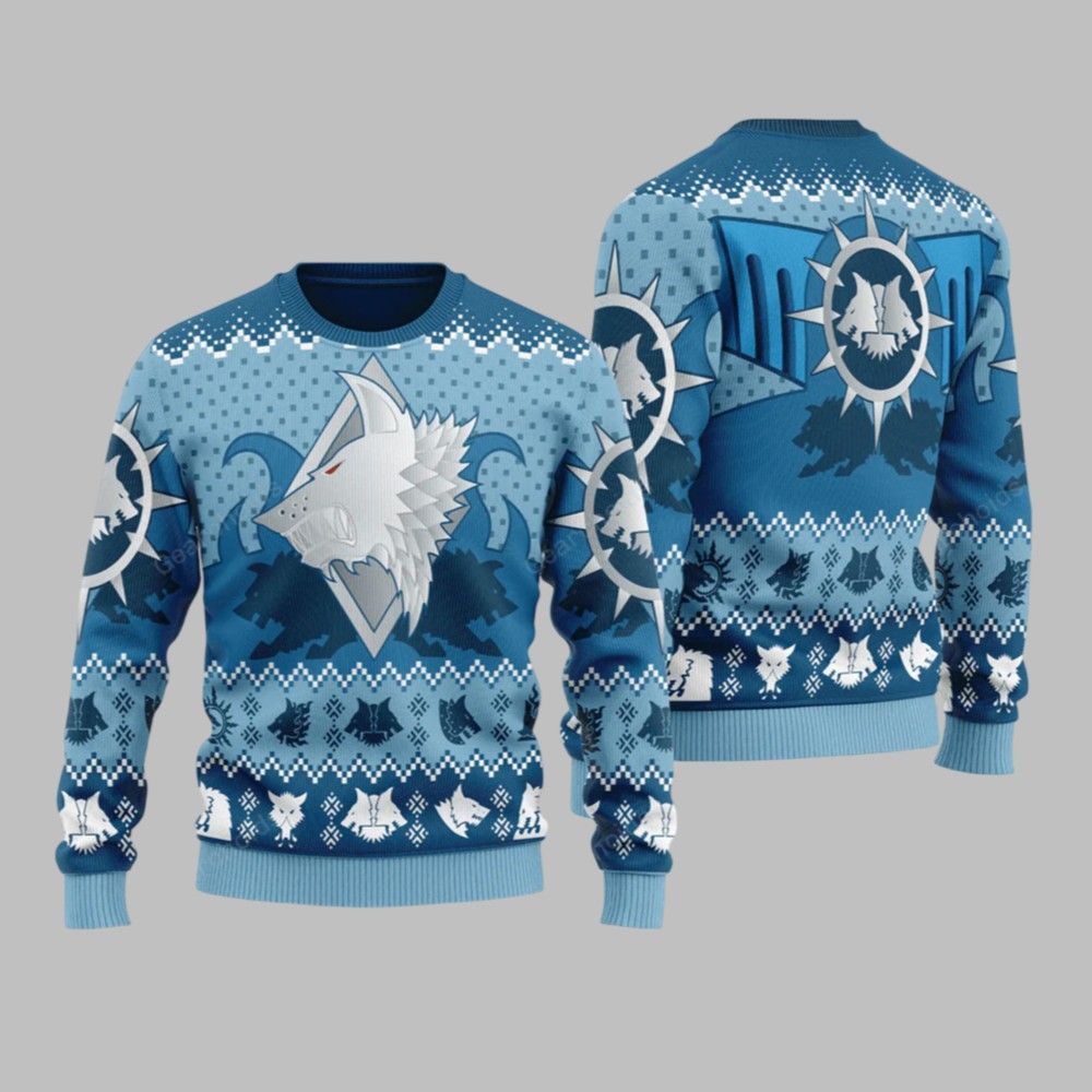 2025 Christmas Warhammer Space Wolves Iconic Ugly Sweater - Grishko.com
