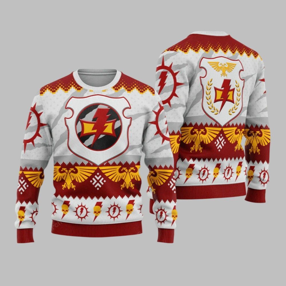 2025 Christmas Warhammer White Scars Iconic Ugly Sweater - Grishko.com