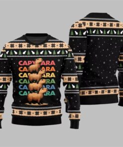 Alternative view of 2025 Christmas We Bare Capybara Ugly Sweater 