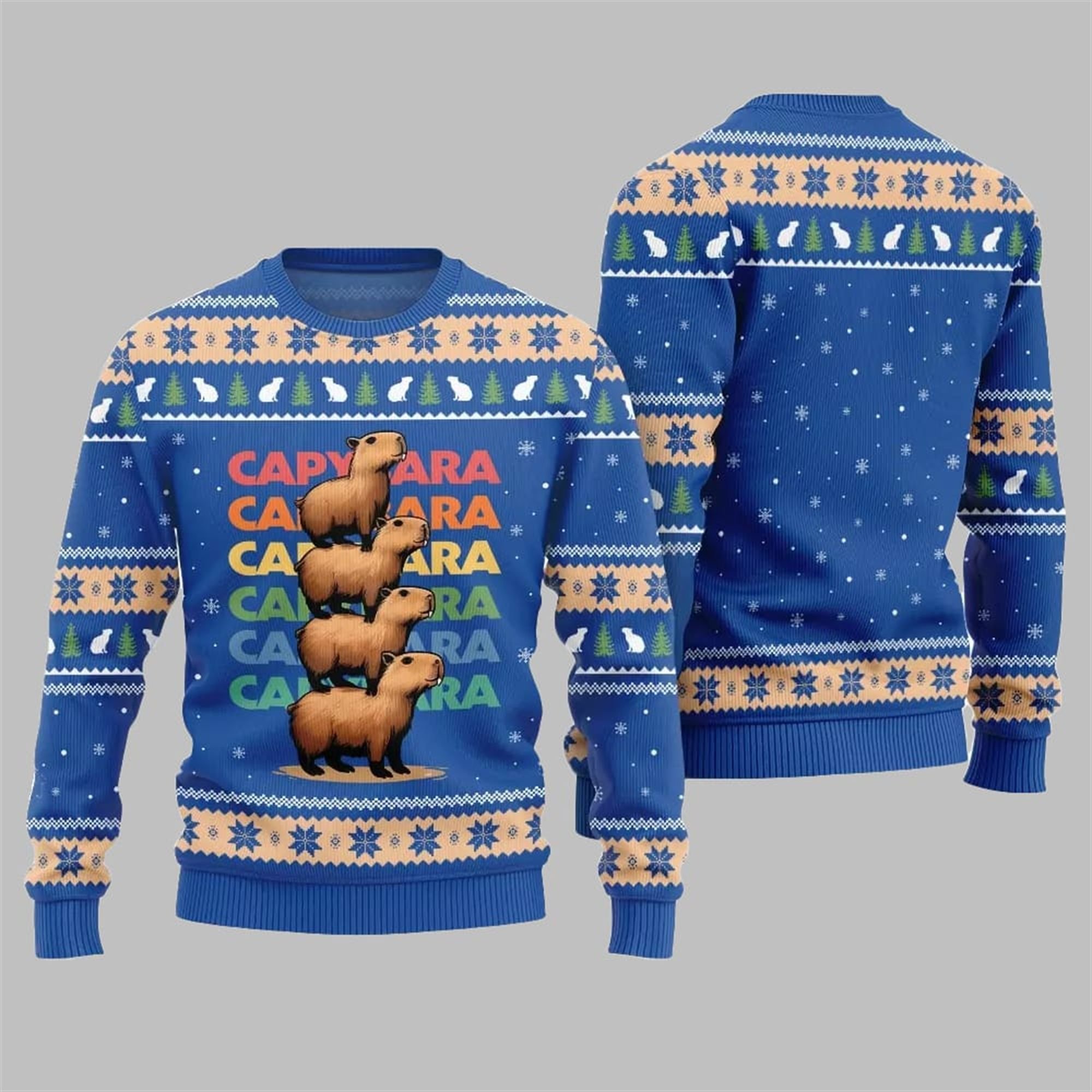 2025 Christmas We Bare Capybara Ugly Sweater - Grishko.com