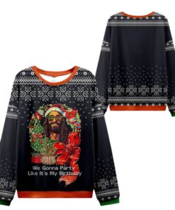 Alternative view of 2025 Christmas We Gonna Party Like Its My Birthday Ugly Sweater 