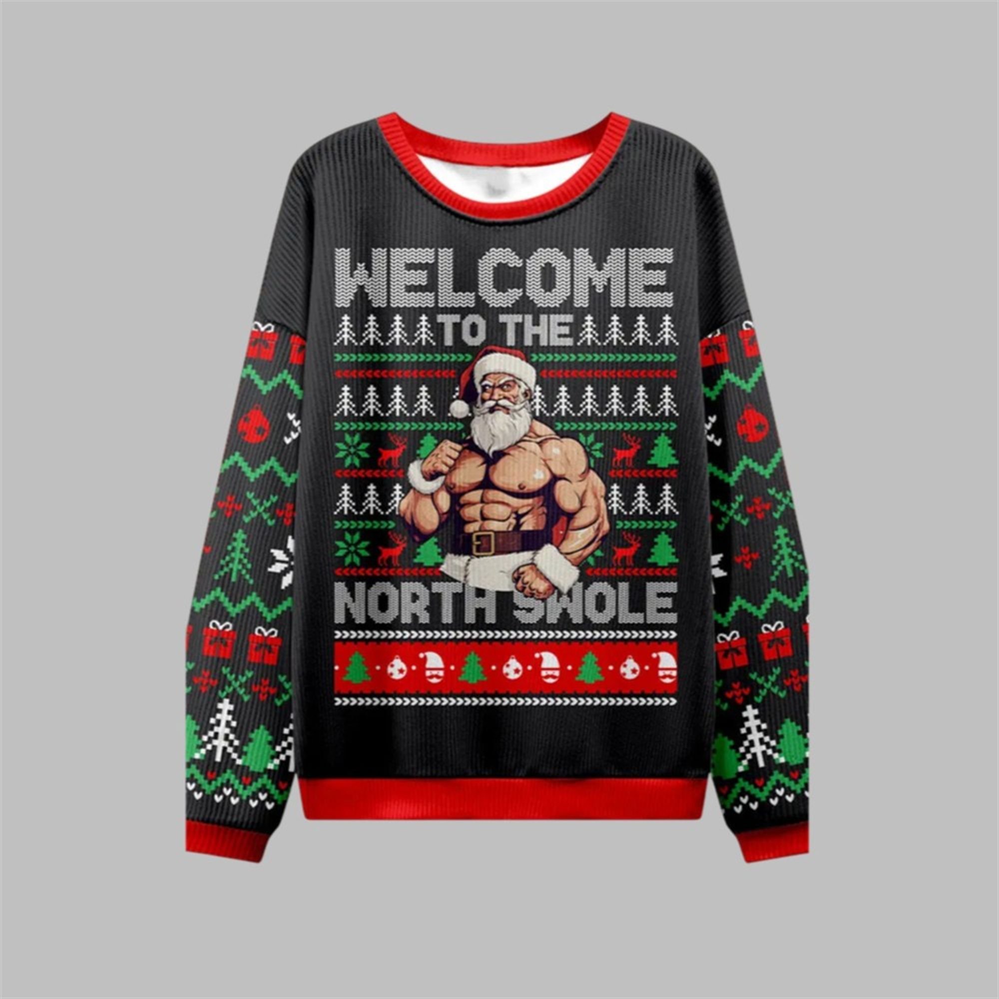 2025 Christmas Welcome To The North Swole Ugly Sweater - Grishko.com
