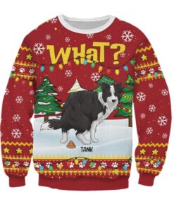 Alternative view of 2025 Christmas What Pooping Dog Christmas Ugly Sweatshirt 
