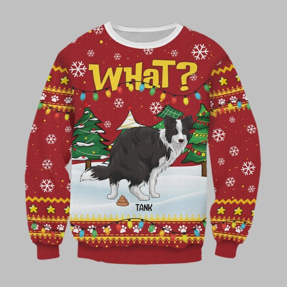 2025 Christmas What Pooping Dog Christmas Ugly Sweatshirt - Grishko.com