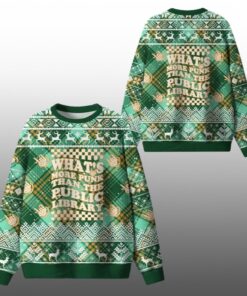 2025 Christmas What's More Punk Than The Public Library Ugly Sweater 