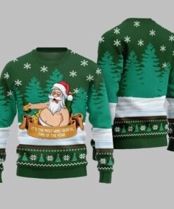 2025 Christmas Wine-derful Santa Ugly Christmas Sweater 
