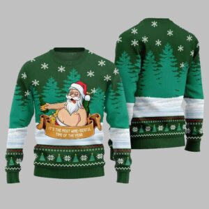 2025 Christmas Wine-derful Santa Ugly Christmas Sweater - Grishko.com