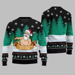 Alternative view of 2025 Christmas Wine-derful Santa Ugly Christmas Sweater - Grishko.com