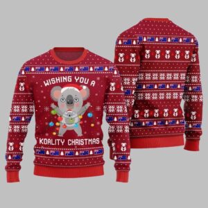 Alternative view of 2025 Christmas Wishing You a Koality Christmas Ugly Christmas Sweater - Grishko.com