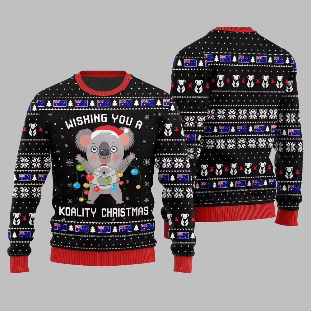 2025 Christmas Wishing You a Koality Christmas Ugly Christmas Sweater - Grishko.com