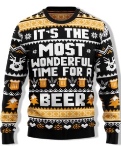 Alternative view of 2025 Christmas Wonderful Time For A Beer Ugly Sweater 