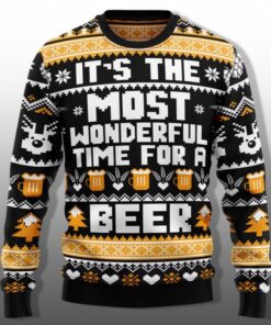 2025 Christmas Wonderful Time For A Beer Ugly Sweater 