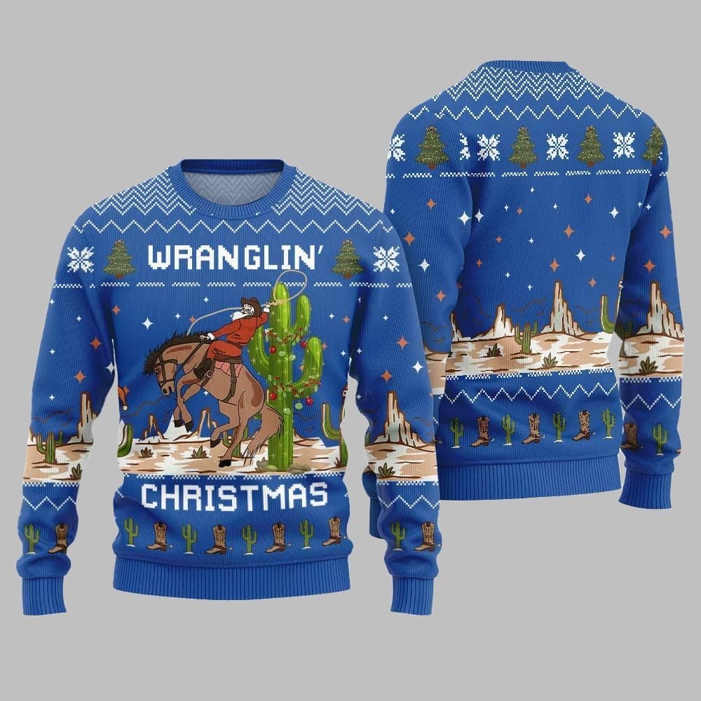 2025 Christmas Wrangling Ugly Christmas Sweater - Grishko.com