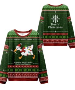 Alternative view of 2025 Christmas Wreaking Goose Havoc Ugly Sweater 
