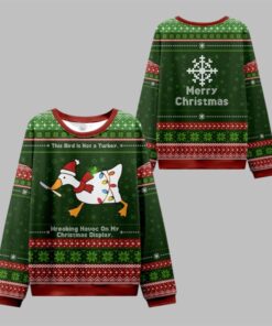 2025 Christmas Wreaking Goose Havoc Ugly Sweater 