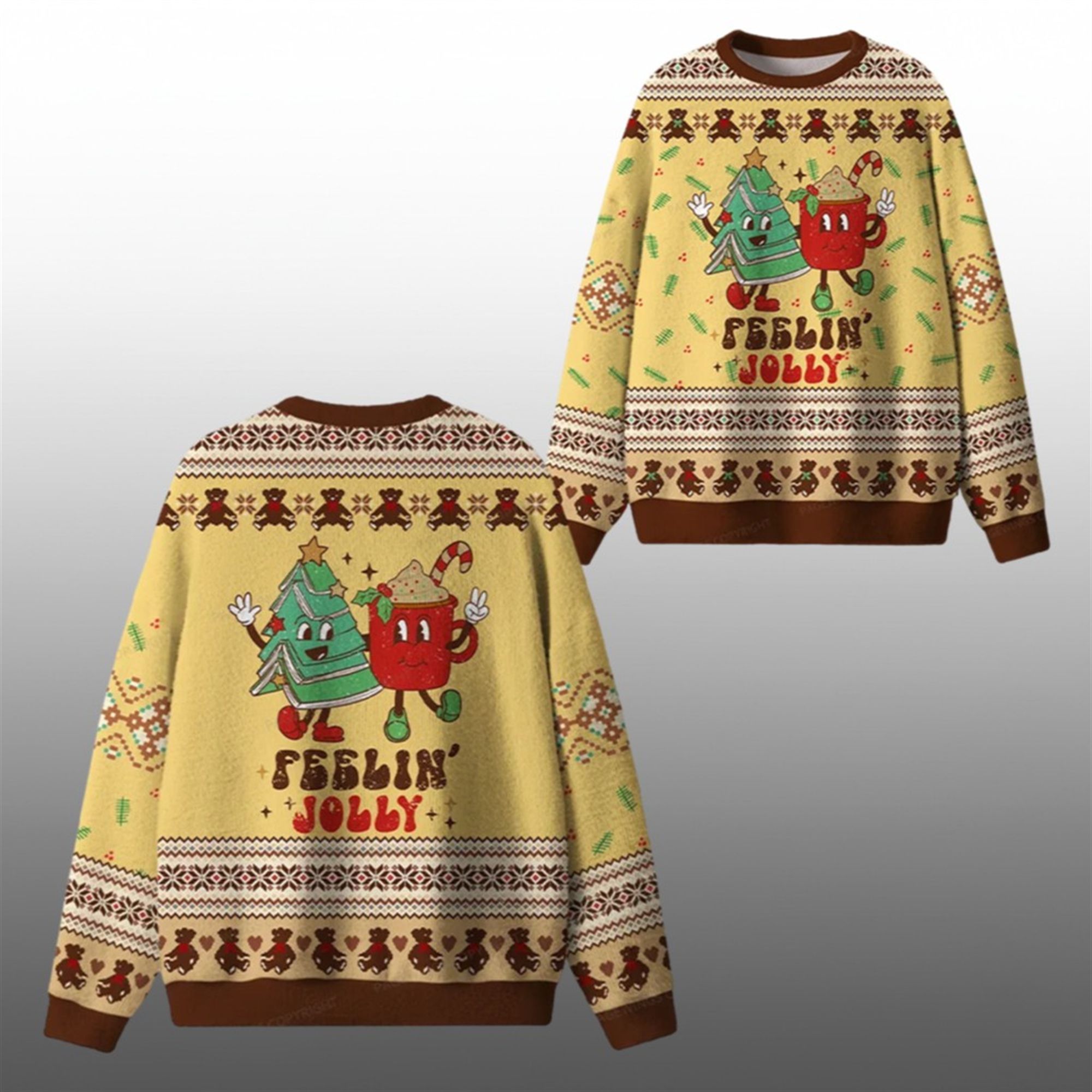 2025 Christmas Y'All Feelin Jolly Ugly Sweater - Grishko.com