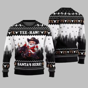 Alternative view of 2025 Christmas Yee Haw Santas Here Ugly Christmas Sweater - Grishko.com