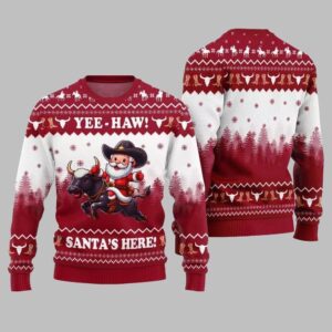 2025 Christmas Yee Haw Santas Here Ugly Christmas Sweater - Grishko.com