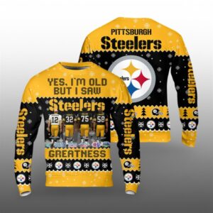 2025 Christmas Yes I Am Old But I Saw Steelers Greatness Ugly Sweater - Grishko.com