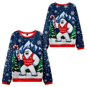 Alternative view of 2025 Christmas Yeti Celebration Ugly Sweater - Grishko.com