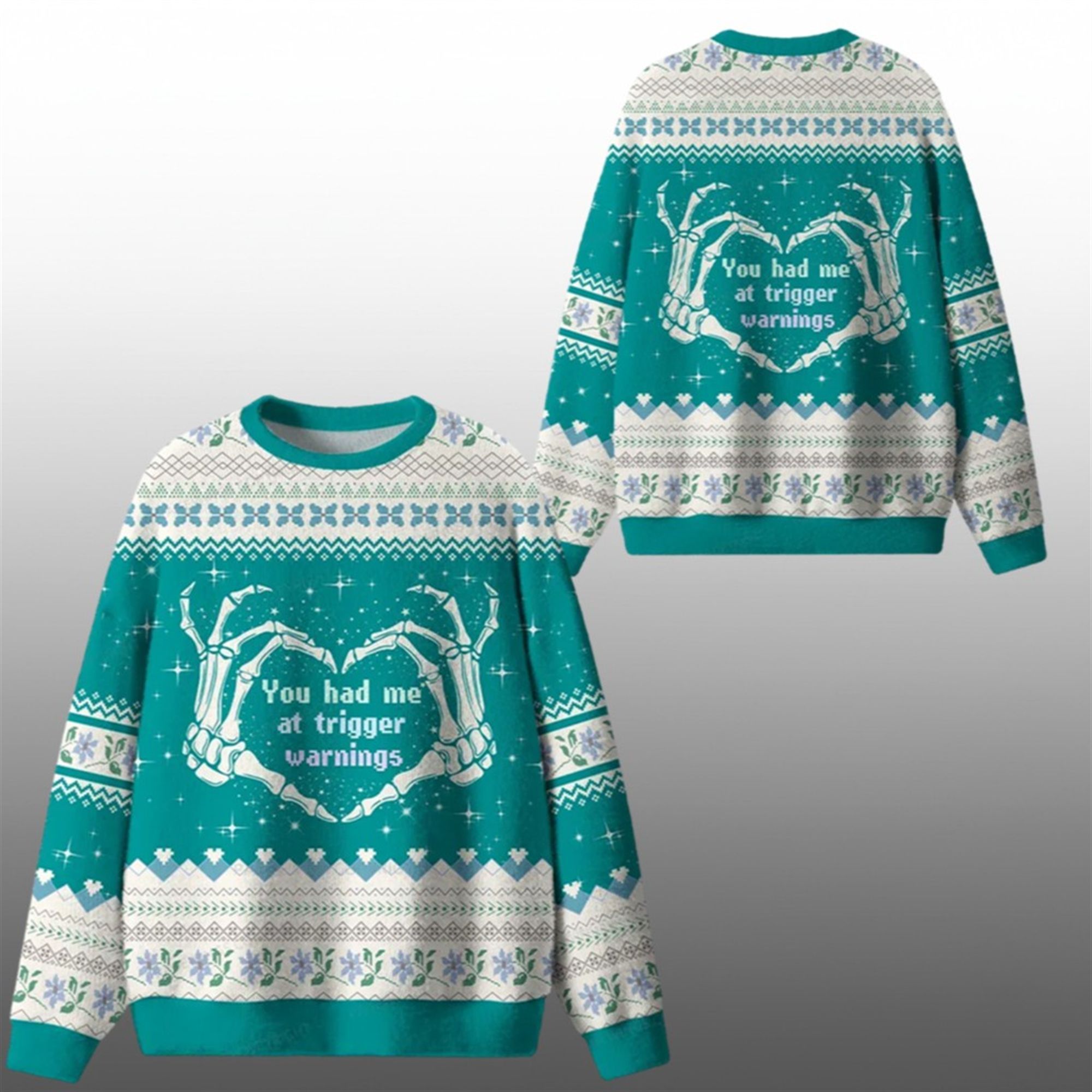 2025 Christmas You Had Me At Trigger Warnings Ugly Sweater - Grishko.com